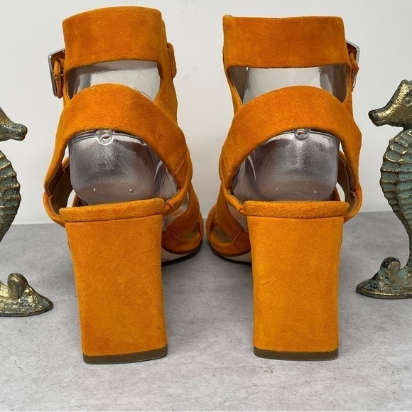 FRANCO SARTO Cider Suede Strappy Open Toe Ankle Strap Block Heel Sandals 7.5 - Picture 4 of 12